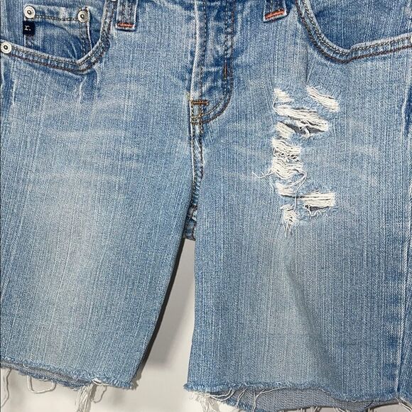 Refuge Denim Blue Distressed Women's Shorts - Picture 3 of 10